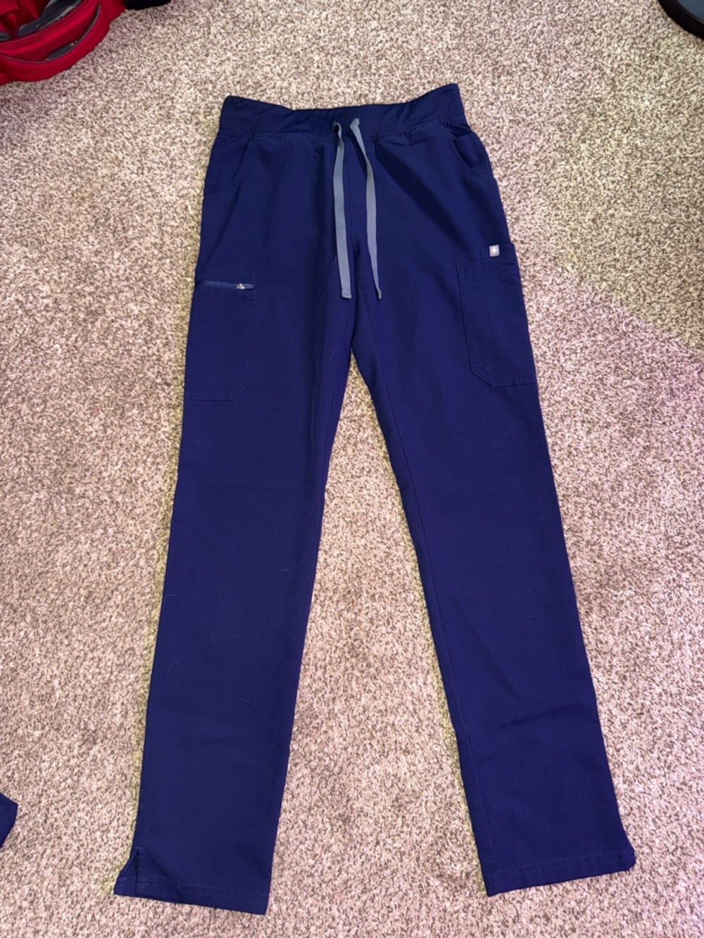 Figs Navy Blue Drawstring Scrub Pants